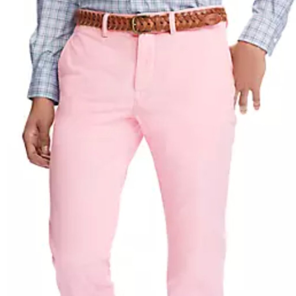 Ralph Lauren Polo Bedford Chino Mens Pants Straight Leg  34x32 Pink